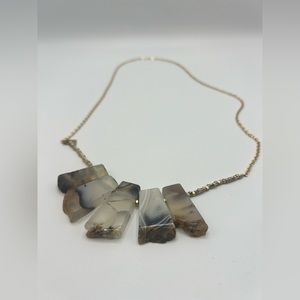 Love, Poppy Natural Stone Long Necklace Gold Tone Women’s Jewelry Pendant